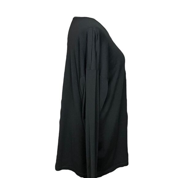 Eskandar Black Sweater Merino Wool Scoop Neck Long Sleeve Lightweight M - Picture 4 of 7